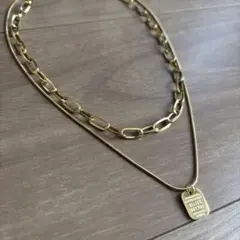【新品】ゴールド　チェーンネックレス　2連セット3way