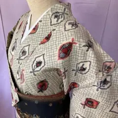 1020-6袷　炎のような柄