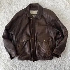 A-2✨ビンテージ　フライトジャケット　裏地ボア　レザーブルゾン　短丈　ボマー