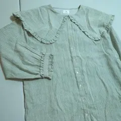 merry jenny メリージェニー ストライプフリルカラーブラウス