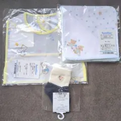 familiar スタイ ガーゼハンカチ 靴下 セット　(袋のおまけ付き)