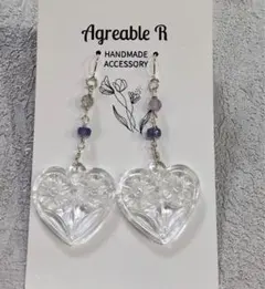 No.1120 クリスタル　フラワーカービングのピアスSV925