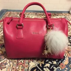お値下げ中　フルラ サフィアーノレザー ボストンバッグ ハンドバッグ