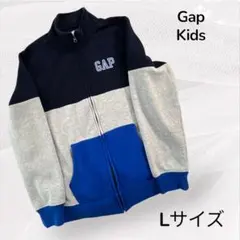 GAP ジップアップ スウェットパーカー ブルー×グレー Lサイズ