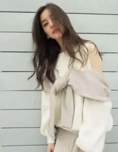 【SNIDEL/スナイデル】ディフォメーションニットプルオーバー　 長袖ニット