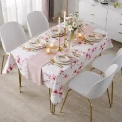テーブルクロス 花柄 140×180 防水 撥水 おしゃれ 北欧風 ダイニング
