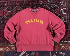 USA古着 カナダ製 ヘビーウェイト カレッジロゴ スウェット レッド M