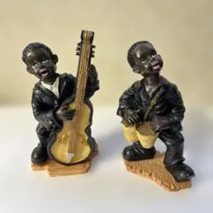 音楽家の陶器製置物 二人セット