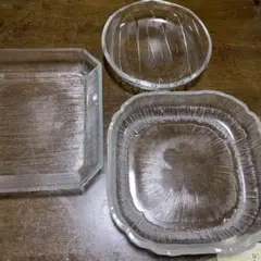 ガラス皿セット 大中小 3点