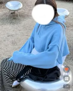 nugu mignon クロップドニットパーカー