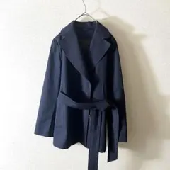 マッキントッシュ スプリングコート ベルト付 裏地総柄 38近年モデル ネイビー