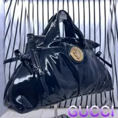 【美品】GUCCI×グッチパテントレザートートバッグのサムネイル