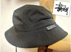 STUSSY ステューシー バケットハット バケハ ブラック タレ ヒモ Mのサムネイル