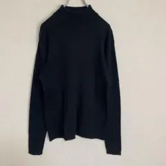 クレイボーン【M】リブニット セーター 黒 長袖 シンプル 大人女子 通勤 人気