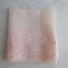 薄いピンク 花柄刺繍 レース生地