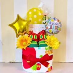 ☆出産祝いに大人気！はらぺこおむし豪華おむつケーキ