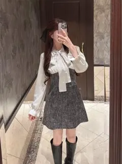 GRL グレイル　ツイードドッキングミニワンピース【tu1894】