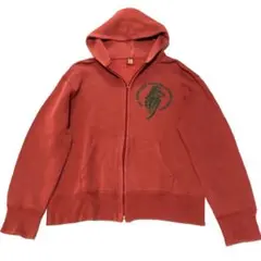 ヒステリックグラマー 初期ヒス Y2Kジップアップパーカー スウェット赤 裏起毛