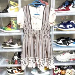 axes femme kids ストライプ柄 半袖ワンピース