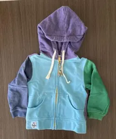 CHUMS Kids S マルチカラー フルジップパーカー