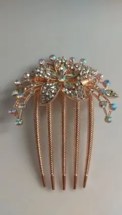 大きめフラワー花　キラキラストーン　かんざし簪ヘアコーム夜会巻き着物