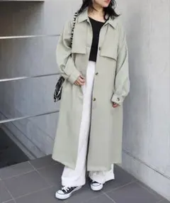 2way スタンドカラーボリュームトレンチコート