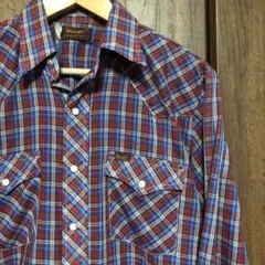 Wrangler ラングラー チェックウエスタンシャツ M 80S ヴィンテージ