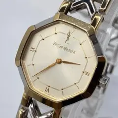 美品　稼働⭐️YVES SAINT LAURENT 腕時計　コンビ　クォーツのサムネイル