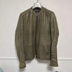 オリーブグリーン レザー ジャケット