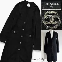 CHANEL ツイードノーカラージャケット - メルカリ