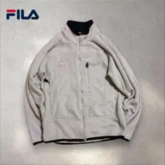 【906】FILA ボアフリース古着ベージュFISI別注 ワッペン付きアウター