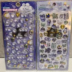 ストーンつきジュエルプチドロップ　しまえなが　あおいろ　シマエナガ　2点セット