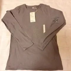 クルーネック長袖Tシャツ L チャコールグレー