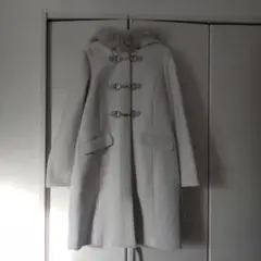 フード付きライトグレー ダッフルコート Mサイズ