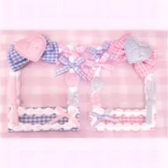 13♥️量産型 平成女児 トレカケースデコ ホイップデコ 水色 ピンク セット