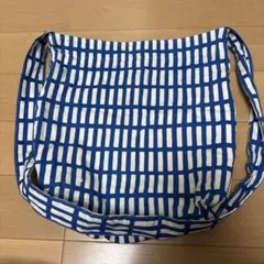 青と白の格子模様 ショルダーバッグ