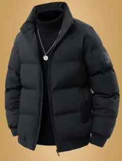 新品未使用　中綿入りダウンジャケット　海外M　日本XLサイズ　ブラック