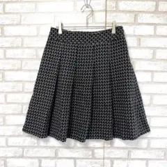 UNTITLED アンタイトル　プリーツスカート　黒　M 千鳥柄　日本製　裏地のサムネイル