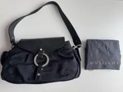 【VINTAGE】BVLGARI ロゴマニア ショルダーバッグ リング ブラックのサムネイル