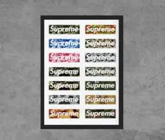 Supreme ボックスロゴ ニュースペーパー アートポスター A4 【額縁入