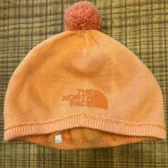 THE NORTH FACE オレンジ ポンポンニット帽　新生児用