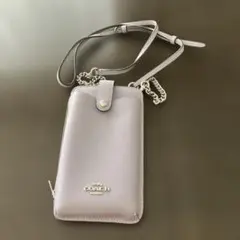 COACH スマホショルダーバッグ ライトパープル