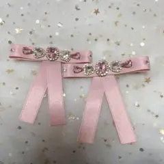 ヘアピン　リボン　デザイン　2点セット