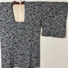 薄い水色　グレー　紅型柄　道行　袷コート