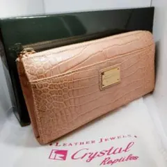 【正規品】レザージュエルズ 長財布 クロコダイル型押し ライトピンクのサムネイル