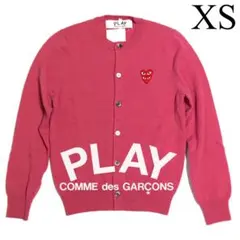CDG PLAY 丸首 カーディガン ピンク XS 꼼데가르송 プレイ