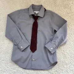 BURBERRY バーバリー　キッズ長袖グレーシャツ 116cm ネクタイ付き