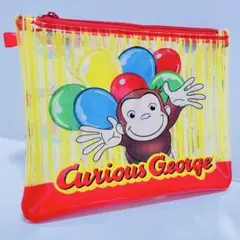 【美品】おさるのジョージ クリアポーチ ファスナー付き