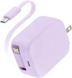 【新品】MOTTERU 充電器 巻取り式 USB-Cケーブル一体型 PD30W