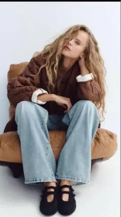 ZARA ザラ 39ダブルストラップバレリーナ